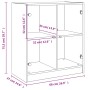 Beistellschrank mit betongrauen Glastüren 68x37x75,5 cm von , Sideboards - Ref: Foro24-836423, Preis: 69,53 €, Rabatt: %