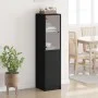 Aparador con puerta de vidrio negro 35x37x142 cm de , Aparadores - Ref: Foro24-836442, Precio: 87,93 €, Descuento: %