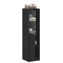 Aparador con puerta de vidrio negro 35x37x142 cm de , Aparadores - Ref: Foro24-836442, Precio: 92,42 €, Descuento: %