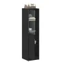 Aparador con puerta de vidrio negro 35x37x142 cm de , Aparadores - Ref: Foro24-836442, Precio: 87,93 €, Descuento: %