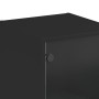 Aparador con puerta de vidrio negro 35x37x142 cm de , Aparadores - Ref: Foro24-836442, Precio: 92,42 €, Descuento: %