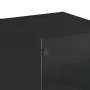 Aparador con puerta de vidrio negro 35x37x142 cm de , Aparadores - Ref: Foro24-836442, Precio: 87,93 €, Descuento: %