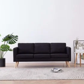 Sofá de 3 plazas de tela negro by vidaXL, Sofas - Ref: Foro24-281360, Price: 338,97 €, Discount: %