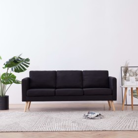 Sofá de 3 plazas de tela negro von vidaXL, Sofas - Ref: Foro24-281360, Preis: 344,37 €, Rabatt: %