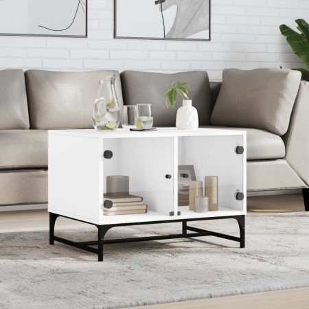 Couchtisch mit weißen Glastüren 68,5x50x50 cm von , Couchtisch - Ref: Foro24-836539, Preis: 49,79 €, Rabatt: %