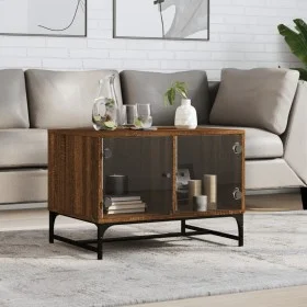 Couchtisch mit eichenbraunen Glastüren 68,5x50x50 cm von , Couchtisch - Ref: Foro24-836545, Preis: 49,36 €, Rabatt: %