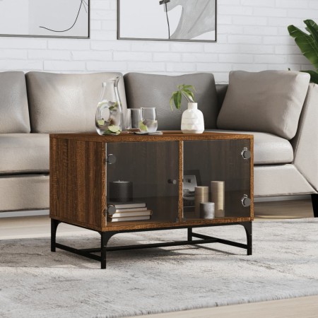 Couchtisch mit eichenbraunen Glastüren 68,5x50x50 cm von , Couchtisch - Ref: Foro24-836545, Preis: 49,79 €, Rabatt: %