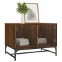 Mesa de centro con puertas de vidrio marrón roble 68,5x50x50 cm de , Mesas de centro - Ref: Foro24-836545, Precio: 49,36 €, D...