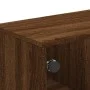 Mesa de centro con puertas de vidrio marrón roble 68,5x50x50 cm de , Mesas de centro - Ref: Foro24-836545, Precio: 49,36 €, D...