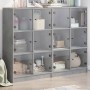 Shelving unit with gray engineered wood doors 136x37x109 cm by , Bookcases and shelves - Ref: Foro24-3206513, Price: 223,84 €...