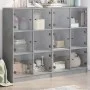 Shelving unit with gray engineered wood doors 136x37x109 cm by , Bookcases and shelves - Ref: Foro24-3206513, Price: 221,13 €...