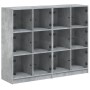 Shelving unit with gray engineered wood doors 136x37x109 cm by , Bookcases and shelves - Ref: Foro24-3206513, Price: 223,84 €...