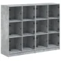 Shelving unit with gray engineered wood doors 136x37x109 cm by , Bookcases and shelves - Ref: Foro24-3206513, Price: 221,13 €...