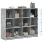 Shelving unit with gray engineered wood doors 136x37x109 cm by , Bookcases and shelves - Ref: Foro24-3206513, Price: 223,84 €...