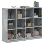 Shelving unit with gray engineered wood doors 136x37x109 cm by , Bookcases and shelves - Ref: Foro24-3206513, Price: 223,84 €...