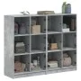 Shelving unit with gray engineered wood doors 136x37x109 cm by , Bookcases and shelves - Ref: Foro24-3206513, Price: 221,13 €...