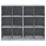 Shelving unit with gray engineered wood doors 136x37x109 cm by , Bookcases and shelves - Ref: Foro24-3206513, Price: 223,84 €...