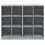 Shelving unit with gray engineered wood doors 136x37x109 cm by , Bookcases and shelves - Ref: Foro24-3206513, Price: 221,13 €...