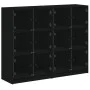 Black engineered wood shelving unit with doors 136x37x109 cm by , Bookcases and shelves - Ref: Foro24-3206511, Price: 227,18 ...
