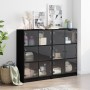 Schwarzes Regal aus Holzwerkstoff mit Türen, 136 x 37 x 109 cm von , Bücherregale und Regale - Ref: Foro24-3206511, Preis: 22...