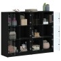Schwarzes Regal aus Holzwerkstoff mit Türen, 136 x 37 x 109 cm von , Bücherregale und Regale - Ref: Foro24-3206511, Preis: 22...