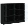 Black engineered wood shelving unit with doors 136x37x109 cm by , Bookcases and shelves - Ref: Foro24-3206511, Price: 227,18 ...