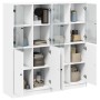 Black engineered wood shelving unit with doors 136x37x142 cm by , Bookcases and shelves - Ref: Foro24-3206524, Price: 238,52 ...