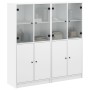 Black engineered wood shelving unit with doors 136x37x142 cm by , Bookcases and shelves - Ref: Foro24-3206524, Price: 238,52 ...