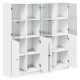 Black engineered wood shelving unit with doors 136x37x142 cm by , Bookcases and shelves - Ref: Foro24-3206524, Price: 238,52 ...
