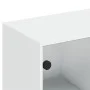Black engineered wood shelving unit with doors 136x37x142 cm by , Bookcases and shelves - Ref: Foro24-3206524, Price: 236,06 ...