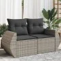 Sofá de jardín con cojines 2 plazas ratán sintético gris de , Sofás de exterior - Ref: Foro24-366142, Precio: 175,03 €, Descu...