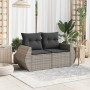 Sofá de jardín con cojines 2 plazas ratán sintético gris de , Sofás de exterior - Ref: Foro24-366142, Precio: 172,09 €, Descu...