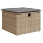 Gartenhocker mit beigem synthetischem Rattankissen 55x55x37cm von , Hocker für den Außenbereich - Ref: Foro24-366091, Preis: ...