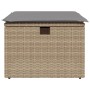 Garden stool with beige synthetic rattan cushion 55x55x37cm by , Outdoor ottomans - Ref: Foro24-366091, Price: 61,70 €, Disco...