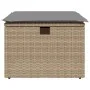 Gartenhocker mit beigem synthetischem Rattankissen 55x55x37cm von , Hocker für den Außenbereich - Ref: Foro24-366091, Preis: ...