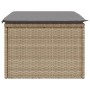 Gartenhocker mit beigem synthetischem Rattankissen 55x55x37cm von , Hocker für den Außenbereich - Ref: Foro24-366091, Preis: ...