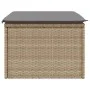 Gartenhocker mit beigem synthetischem Rattankissen 55x55x37cm von , Hocker für den Außenbereich - Ref: Foro24-366091, Preis: ...
