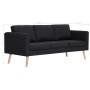 Sofá de 3 plazas de tela negro de vidaXL, Sofás - Ref: Foro24-281360, Precio: 344,17 €