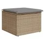 Gartenhocker mit beigem synthetischem Rattankissen 55x55x37cm von , Hocker für den Außenbereich - Ref: Foro24-366091, Preis: ...