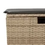 Gartenhocker mit beigem synthetischem Rattankissen 55x55x37cm von , Hocker für den Außenbereich - Ref: Foro24-366091, Preis: ...