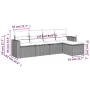 5-teiliges Gartenmöbel-Set und schwarze synthetische Rattankissen von , Modulare Sofas für den Außenbereich - Ref: Foro24-325...