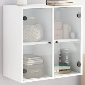 Wandschrank mit weißen Glastüren 68x37x68,5 cm von , Schließfächer und Lagerschränke - Ref: Foro24-836490, Preis: 74,32 €, Ra...
