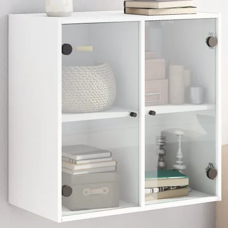 Wandschrank mit weißen Glastüren 68x37x68,5 cm von , Schließfächer und Lagerschränke - Ref: Foro24-836490, Preis: 74,32 €, Ra...