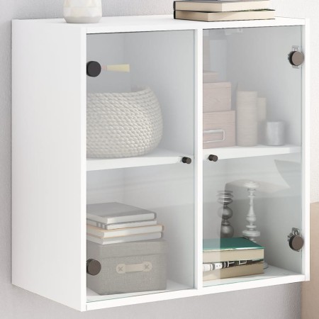 Wandschrank mit weißen Glastüren 68x37x68,5 cm von , Schließfächer und Lagerschränke - Ref: Foro24-836490, Preis: 75,38 €, Ra...