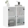 Wandschrank mit weißen Glastüren 68x37x68,5 cm von , Schließfächer und Lagerschränke - Ref: Foro24-836490, Preis: 74,32 €, Ra...