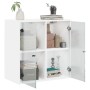 Wandschrank mit weißen Glastüren 68x37x68,5 cm von , Schließfächer und Lagerschränke - Ref: Foro24-836490, Preis: 75,38 €, Ra...