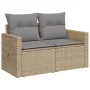 2-seater garden sofa with cushions, beige synthetic rattan by , Outdoor sofas - Ref: Foro24-366106, Price: 190,39 €, Discount: %