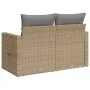 2-seater garden sofa with cushions, beige synthetic rattan by , Outdoor sofas - Ref: Foro24-366106, Price: 190,39 €, Discount: %