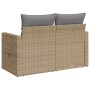 2-Sitzer-Gartensofa mit Kissen, beiges synthetisches Rattan von , Outdoor-Sofas - Ref: Foro24-366106, Preis: 194,17 €, Rabatt: %