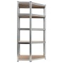 5-stöckiges Eckregal aus Sperrholz und silbernem Stahl von vidaXL, Industrieregale - Ref: Foro24-144264, Preis: 81,12 €, Raba...